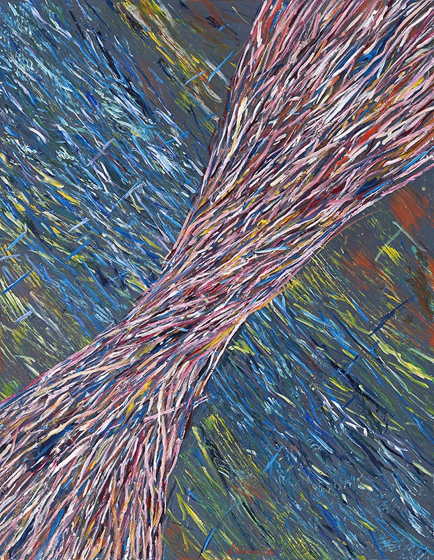 John Robinson, Descent,1986, acrylic on canvas, 83x76cm $6600