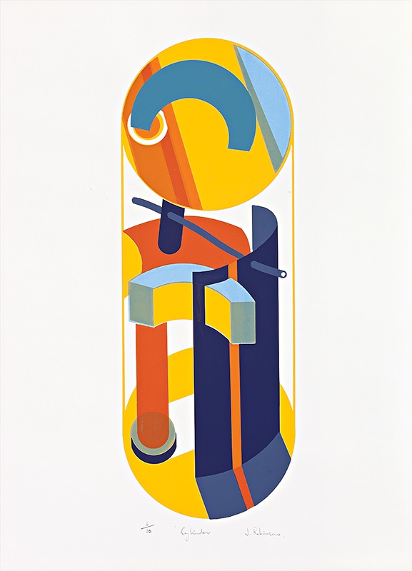 John Robinson, Cylinder, c.1971, silk screen print, Ed 10, 71x48cm, $700 unframed