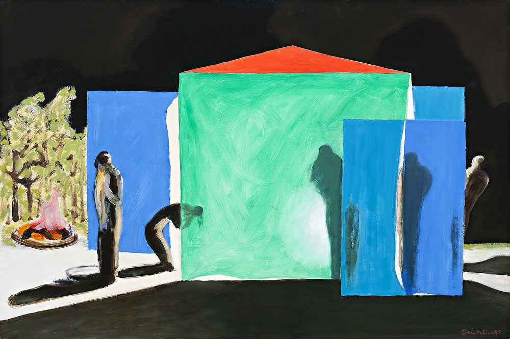 Richard Crichton, Tent with Red Roof, 1995, oil on board, 60 x 91cm $8500