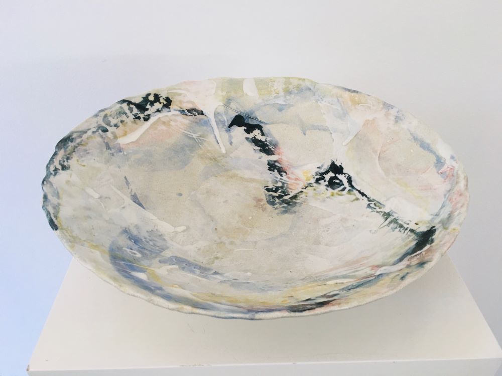 Mark Young, Eclipse, 2019, stoneware with porcelain engobe, $1100