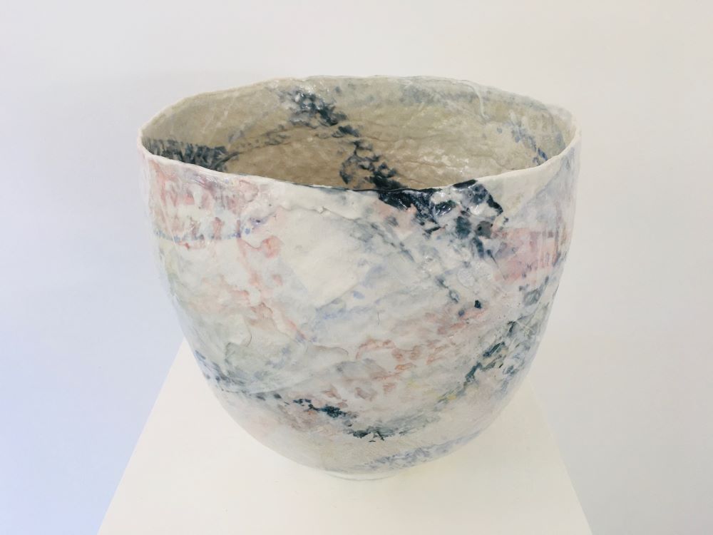 Mark Young, Sky, 2019, stoneware with porcelain engobe, $1800