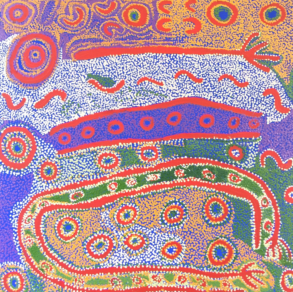 Iyawi Wikilyiri, Punu Tjuta, acrylic on canvas, 101 x 101cm $2500