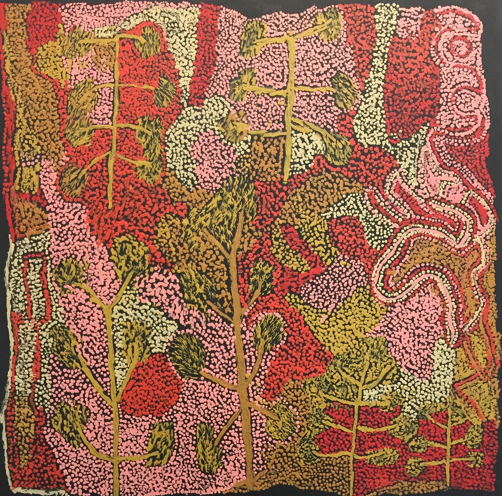Kathleen Tjapalyi, Tjalpiri, acrylic on linen, 95 x 95cm $2000