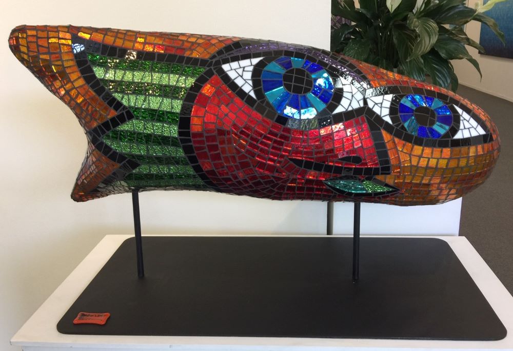 Deborah Halpern, Goldfish, 2019, mosaic, 60 x 90 x 25 cm, $18,000