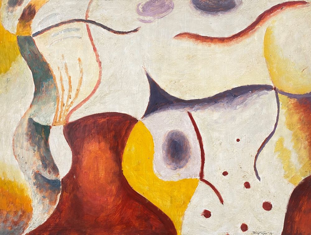 Percy Watson, Distribution of Curves, 1957, oil on board, 44.5 x 59.5 cm $4200