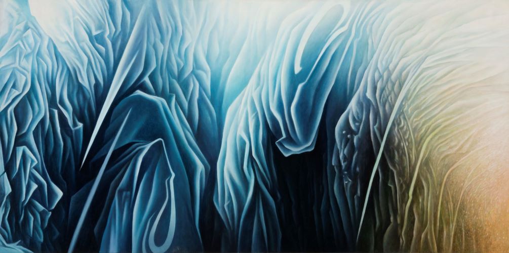 Roger Byrt, Crevasse, 2019, oil on linen, 76 x 150 cm $6000