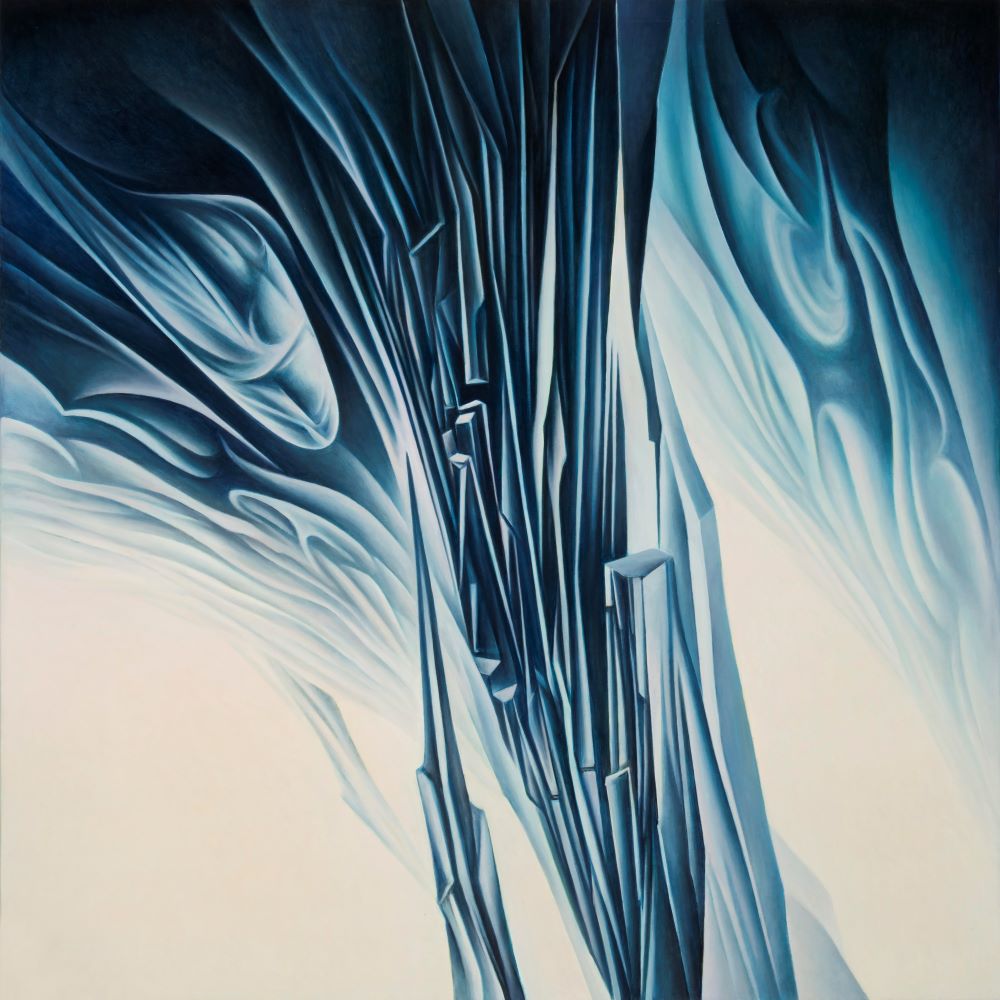 Roger Byrt, Pack Ice, 2018, oil on linen, 123 x 123cm $7500