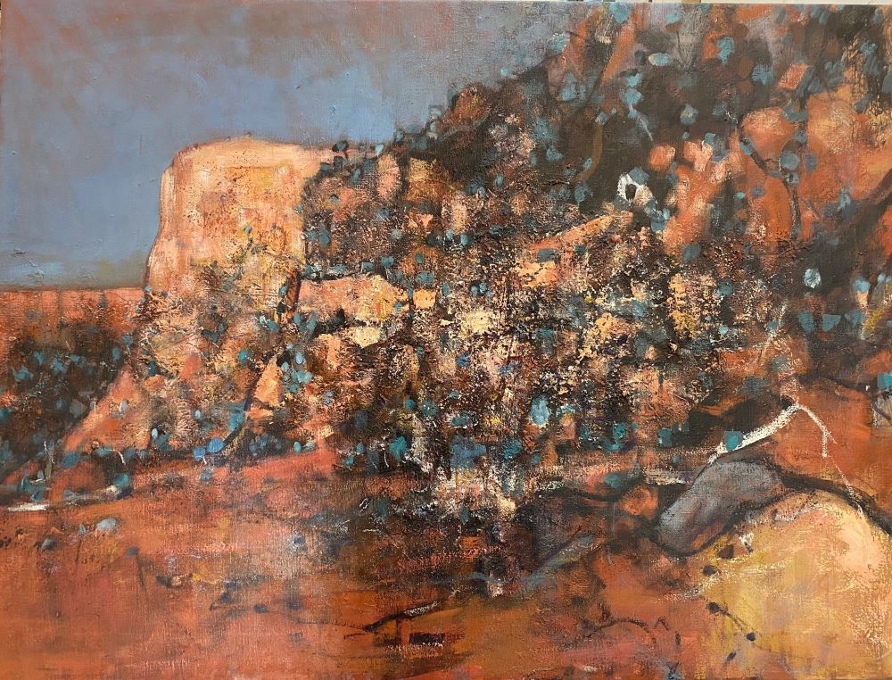 Robert Grieve, Landscape, mixed media on linen, 91 x 121 cm $8800